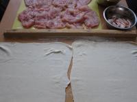 Hühnerbrust in Scheiben schneiden und...