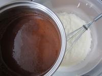 Butter und Schokolade im Dampfbad schmelzen...