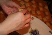 Gebäck mit Nutella bestreichen und immer zwei...
