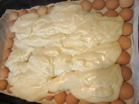 Auf Biskuite Pudding aufschichten und...