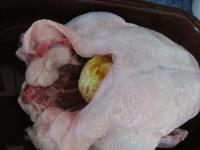 Frische oder tiefgefrorene Ente waschen und gut...