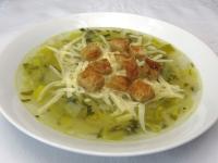 Warme Suppe in zwei Schalen (Tellern) anrichten,...