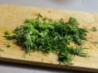 Dill waschen und hacken....
