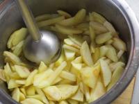 Äpfel schälen, entkernen und in kleinere Teile ...