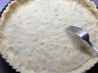 Teig in die Backform für Kuchen drücken und bis...