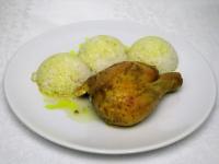 Mit Reis servieren, mit Saft vom Huhn begießen....