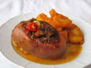 Schweinshaxe mit Paprika-Kartoffeln