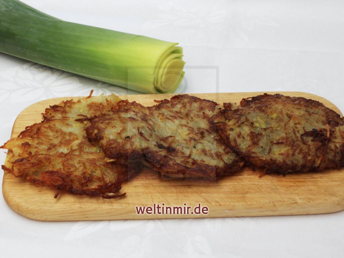 Kartoffelpuffer mit Lauch • Rezept | weltinmir.de